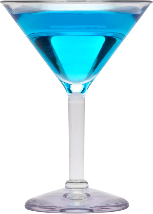 G.E.T. SW-1402-1-SAN-CL-EC Heavy-Duty Shatterproof Plastic Martini Glasses, 6 Ounce, Clear, Set of 4