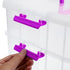 JUXYES 2-Tiers Stack Carry Storage Box, Transparent Stackable Storage Bin with Handle for School Office