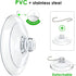 HangerSpace Suction Cup Hooks, 12 Packs Clear PVC Suction Cups with Metal Hooks for Kitchen Bathroom Shower