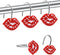 Mothers Day Love Shower Curtain Hooks Set, Red White Decorative Funny Gifts, Rustproof Metal Hooks, 12Pcs