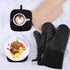 Set of 4 Black Oven Mitts and Pot Holders, 482 F Heat Resistant Non-Slip Gloves for BBQ, Grill, Baking, Cooking, Oven,