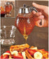 Honey Dispenser, Syrup Dispenser, Beautiful Honeycomb Honey Jar with Stand
