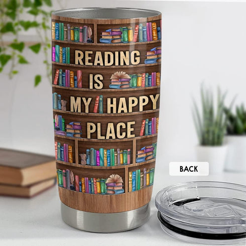 20oz SANDJEST Book Lovers Tumbler Bookshelf Tumblers with Lid Gift for Librarian Book Lover Women Readers Bookworm
