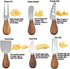 6-Piece Cheese Knife Set, Wooden Handle Stainless Steel Cheese Slicer, Fork Spreader for Cheese Gift Set