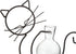TJ Global Cat Glass Planter Vase Holder, Plant Terrarium, Propagation Station, Metal Stand for Hydroponics Plants Home