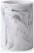 ZCCZ Toothbrush Holder for Bathroom, Marble Look Electric Toothbrush and Toothpaste Organizer, White Design Cup