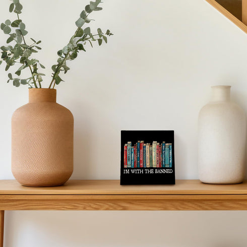 6.2x6.2 Inches Book Lovers Gifts, Librarian Gifts, Bookshelf Reading Nook Decor, Reading Corner Decor, Library Decor
