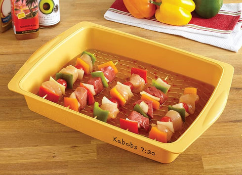 Mr. Bar-B-Q Flip & Flavor Marinade Tray, Yellow