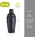 True Ash Stainless Steel Cocktail Shaker - 18 oz for Cold Brew Cocktails, Home Bar Accessories, Matte Black