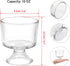 BSTKEY 6PCS Set 10 oz Glass Dessert Bowls/Cups, Cute Footed Dessert Bowls for Ice Cream Trifle Fruit Pudding Snack