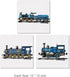 brayqu Set 3 12x12 Inch of Blue Steam Train Nursery Vehicle Art Canvas Wall Art Framed Paintings Prints Watercolor