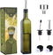 AOZITA 17oz Glass Olive Oil Bottle Dispenser - 500ml Green Oil and