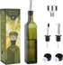 AOZITA 17oz Glass Olive Oil Bottle Dispenser - 500ml Green Oil and