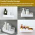 SUNFICON Adhesive Shower Caddy, Wall Mounted Bathroom Shelf Organizer with 2 Clear Adhesives for Shower Room