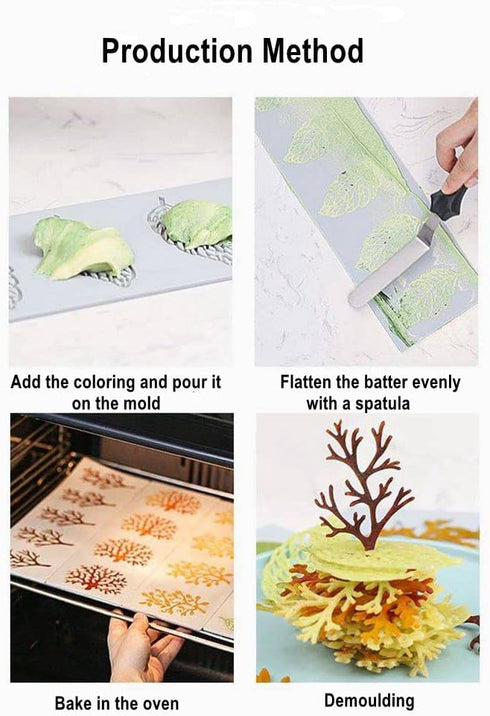Hollow Leaf Silicone Mold for Chocolate Candy, 3D Food Cooking Decorations, Fondant Mold