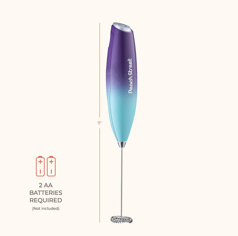 Powerful Handheld Milk Frother, Mini Battery Operated Milk Foamer, Stainless Steel Drink Mixer for Coffee, Lattes,