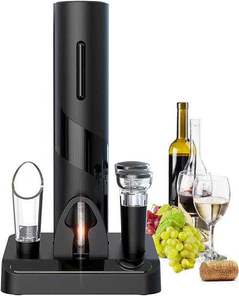 Electric Wine Opener Set, Automatic Corkscrew Opener Kit, Battery Operated Openers with Foil Cutter, Wine Aerator