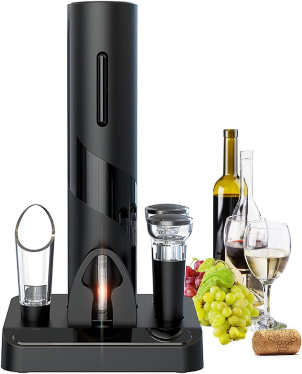 Electric Wine Opener Set, Automatic Corkscrew Opener Kit, Battery Operated Openers with Foil Cutter, Wine Aerator