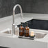 Set MOMEEMO Amber Glass Soap Dispenser Comes with Stainless Steel Pumps, Instant Dry Tray, and Dish Scrub Brush