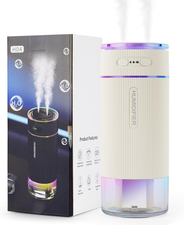 NowFlair Portable Small Humidifiers for Travel, Mini Air Ultrasonic Humidifier with Filter Element