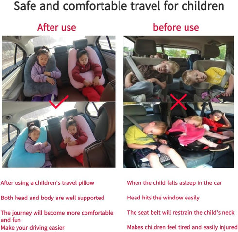 FHSGGP Travel Pillow Cushion for The Back Seat of Car Car Pillow for Kids A Sleeping Artifact Suitable