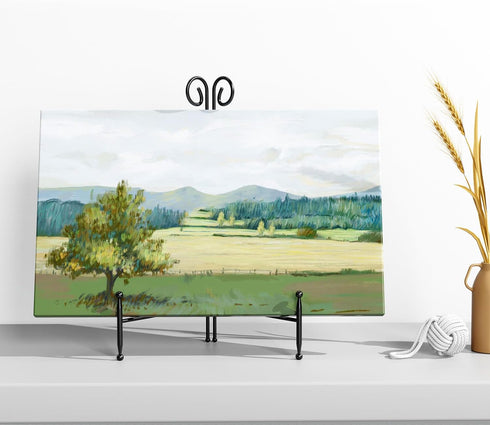 Plate Stand for Display, Black Curved Metal Easel for Art, Photos, and Cards, 6inch 1-Pack