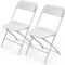 VINGLI White Plastic Folding Chairs, Set of 2, Heavy-Duty Commercial Seats with