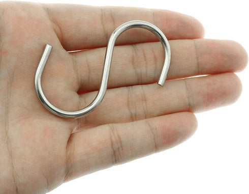30pcs 2 Inch Silver S Shape Hooks, Heavy-Duty Hanging Hooks for Pot Pan Hanger, Kitchen Tools
