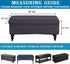 ANWUCHEN Ottoman Cover - Rectangle, Storage Ottoman Covers with Elastic Bands Tie, Dark Gray Large