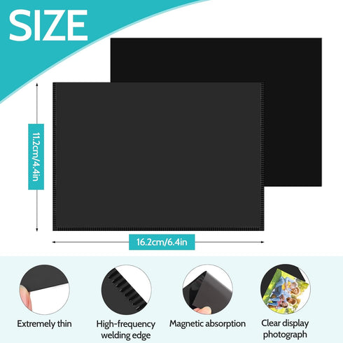 Picture Frame, 12 Pack Magnetic 4x6 inch, Black Border, Reusable Refrigerator Magnets, Perfect Display Frame by vivinin
