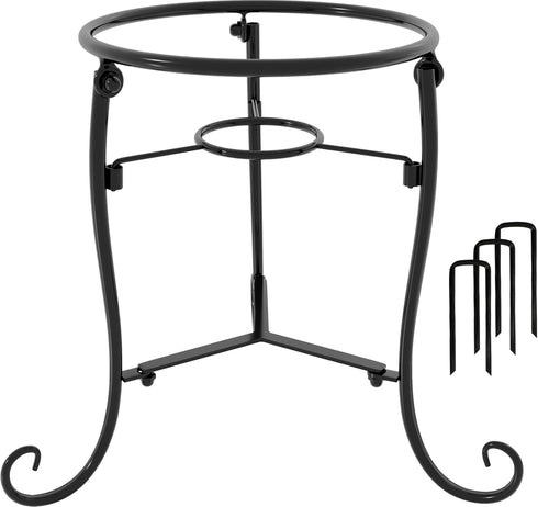 10" Tall Gazing Ball Stand for 8-10 inch Balls, Black Metal Gazing