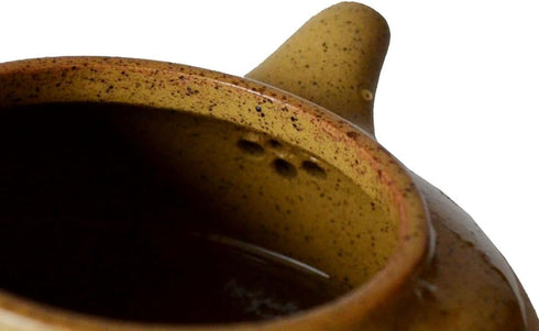 Teapot 8oz Chinese Clay Zisha Tea Pots, Yellow Zini Eggplant for Loose Tea Coffee