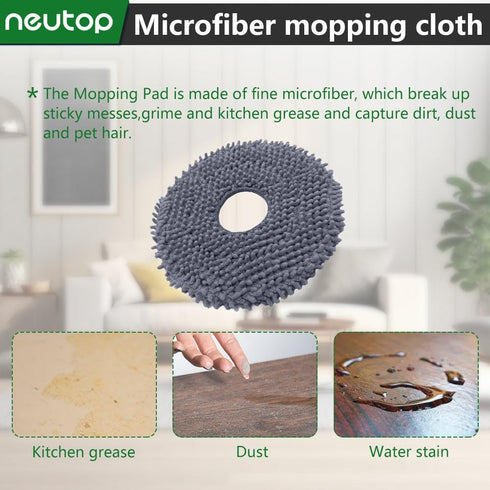 Neutop Replacement Mopping Pads Microfiber Mop Cloths Compatible with Roborock Q Revo, 4-Pack Robot Vacuums Accessories