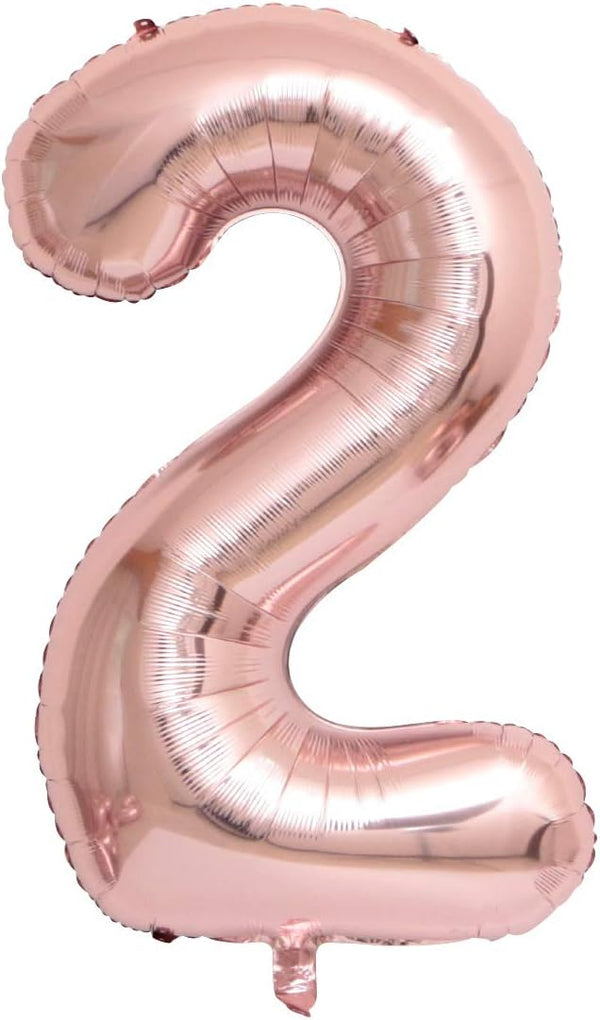 Balloon Number, 40 inch Rose Gold Foil Balloons Numbers Mylar 0-9 for Birthday Party, Wedding, Bridal Shower