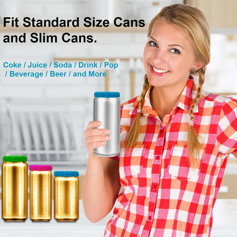 6 Pack Silicone Soda Can Lids Reusable Silicone Can Covers, Can Stopper or Protector For Soda, Beer, Drink, Juice