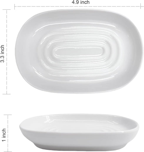 WUCYLKA (1 Pack) Ceramic Marble Pattern Soap Dish, Textured Raised Soap Saver Tray for Shower Bathroom Kitchen Sink