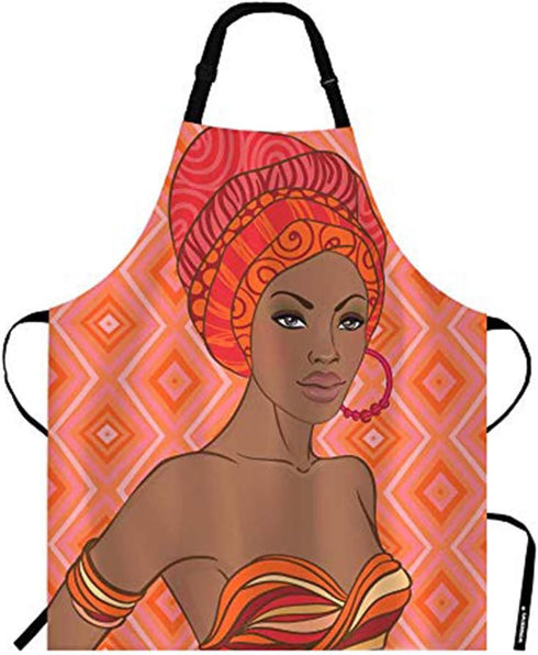 WONDERTIFY Sexy Woman Apron with Earrings and Red Hats, Adjustable Neck Bib for Men Women, Suitable for Kitchen Cooking