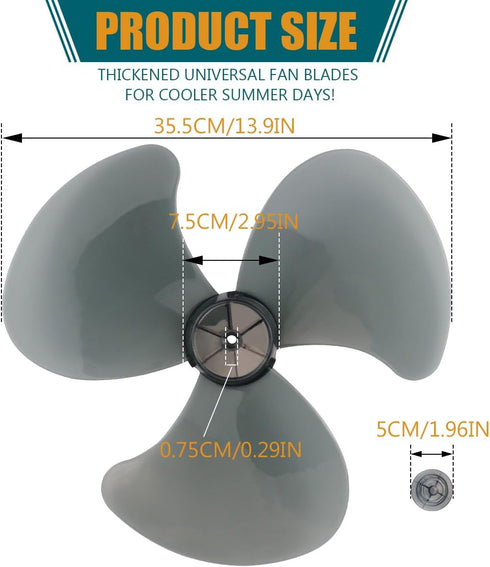 16 Inch Plastic Fan Blades Universal Household Standing Fan Table Fanner Replacement Electric Fan Blades Part General Fans Accessories for Standing Pedestal Fan Table Fanner by LNQ LUNIQI