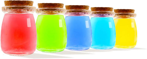 6Pcs 100ml Mini Glass Decorative Bottle with Cork Stopper, Empty Glass Jars for Party Wedding Favor Storage