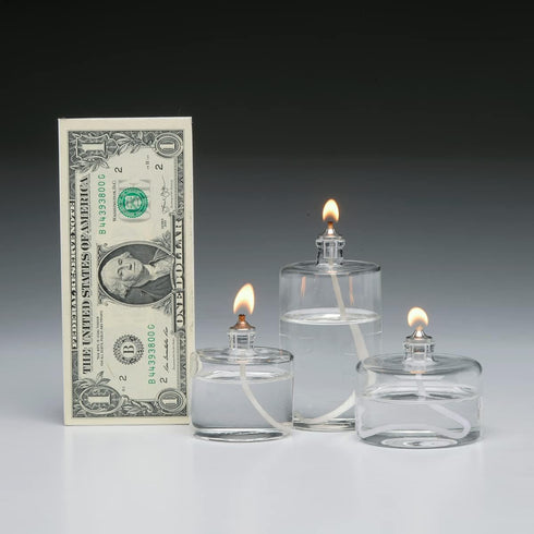 2 oz Firefly Fuels Refillable Glass Oil Candle - Liquid Candle for Indoor Use, Outdoor Events, Emergency Lighting