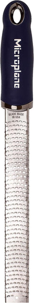 Microplane Premium Citrus Zester and Parmesan Grater, Dark Blue - Blade Made in the USA