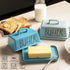 Sweejar 7.3 Inch Ceramic Butter Dish with Handle Lid, Large Porcelain Butter Keeper with Cover, Perfect for East/West