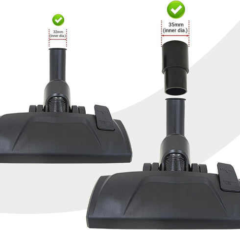 Head,32/35mm 2-in-1 EZ SPARES Universal Vacuum Cleaner Floor Brush Attachment for Hard Floor and Carpet, Combo Tool