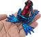 ChangThai Design Tiny 2¼" Black Red Blue Spotted Frog Figurine - Miniature Hand Blown Painted Glass