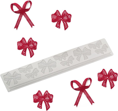 3D Hollow Bowknot Shape Molds, Silicone Baking Fondant Lace Mold for Cake Decoration, Cupcake Top (Bowknot)