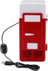 LED Mini USB Refrigerator for Bedroom, Car Mini Fridge, Can Refrigerate and Heat Drinks, Red