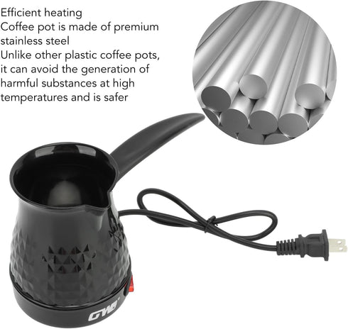 ZJchao Electric Stainless Steel Coffee Maker, 600ml, US Plug 110v