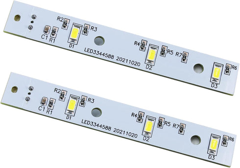 WR55X26671 Refrigerator LED Light Board for GE Freezer (2 Pcs)