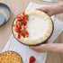 Tart Pan 10 Inch Carbon Steel Round Non-Stick Pan, Quiche Pan with Removable Chassis for Mousse Cakes