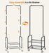 AOODA Small Clothes Rack with Shelves, Metal Sturdy Rolling Clothing Racks for Hanging Clothes, Portable Garment Rack